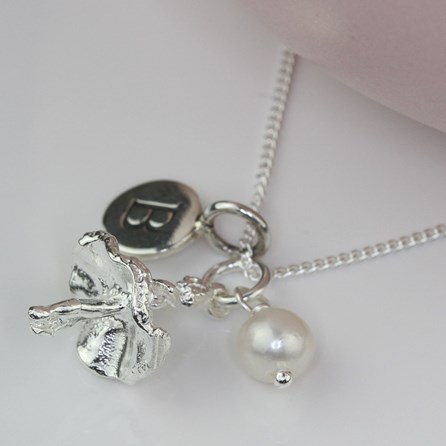 Personalised Ballerina And Freshwater Pearl Necklace