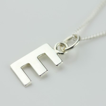 Silver Letter Charm Initial Necklace Silver Letter Charm Initial Necklace