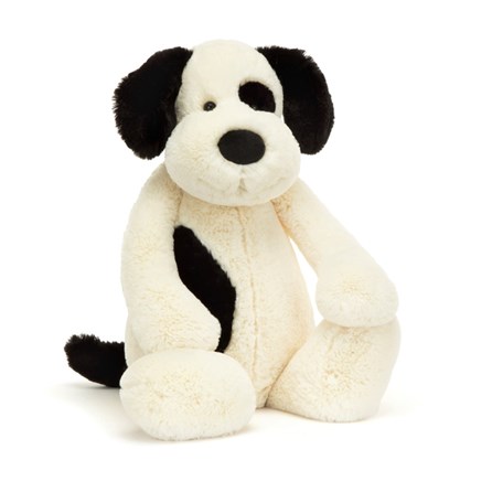 Jellycat Bashful Black & Cream Puppy Big Jellycat dog jellycat bashful black and cream puppy big plush
