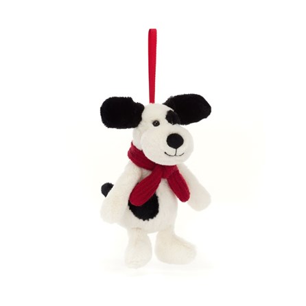 Jellycat Bashful Puppy Decoration Jellycat Christmas Jellycat Soft Cuddly Toy Hanging Decoration Jellycat Black And Cream Puppy