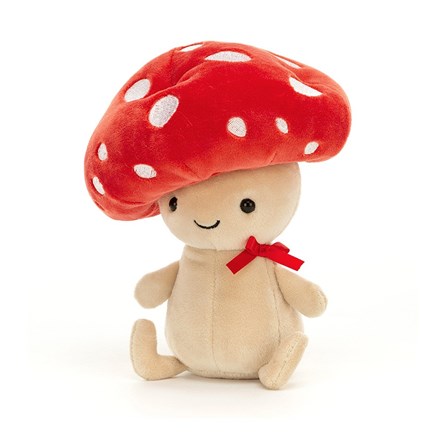 Jellycat Fun-Guy Robbie Soft Toy Jellycat mushroom Jellycat Fun-Guy Robbie Soft Toy plush red white cute bow
