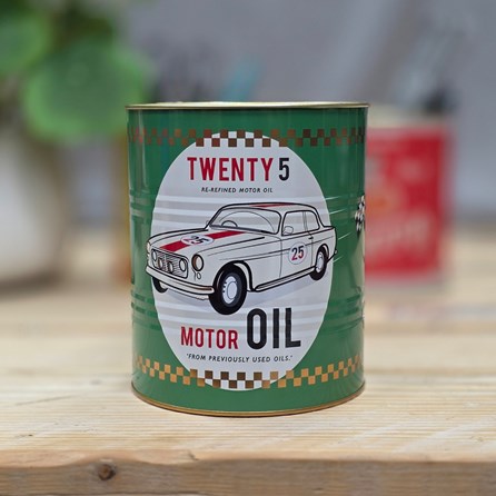 Large Storage Tin - Twenty 5 Motor Oil Home Accessories Quirky Metal Storage Tins New Home Gifts Birthday Gifts Father's Day Gifts