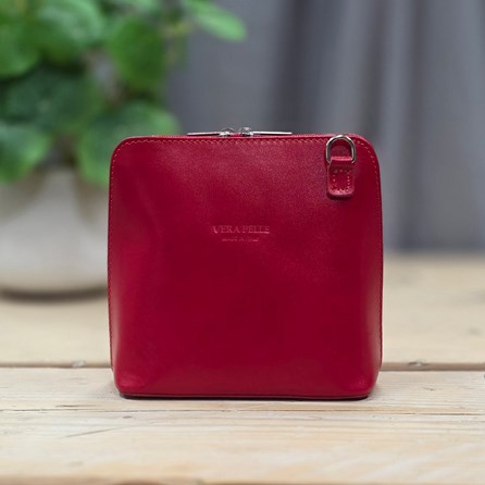 Leather Cross Body Handbag in Red Leather Cross Body Handbags Crossbody Bags And Accessories Mother's Day Gifts Birthday Gifts