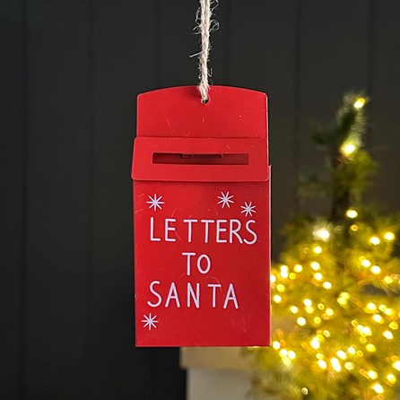 'Letters To Santa' Red Hanging Christmas Decoration Christmas Gifts Christmas Decorations Festive Gifts Festive Decorations Hanging Metal Decorations