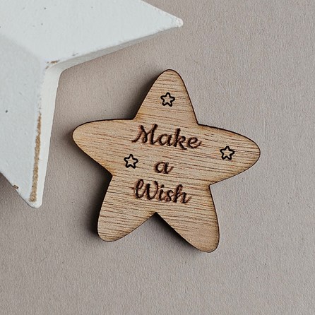 'Make A Wish' Star Pocket Token Wooden Sentiment Token Wooden Keepsake Gift Sentiment Gifts Pocket Token Gift