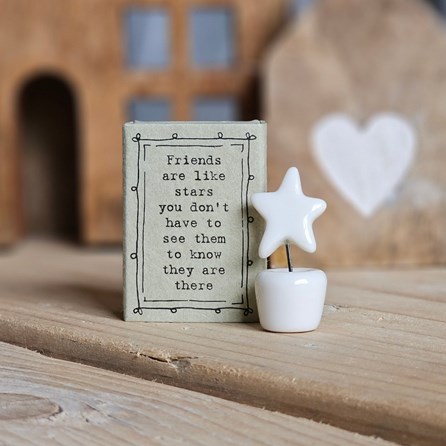Matchbox Star 'Friends Are Like Stars' Home Decorations Homeware Gifts Sentiment Keepsake Gifts Porcelain Gifts Matchbox Star