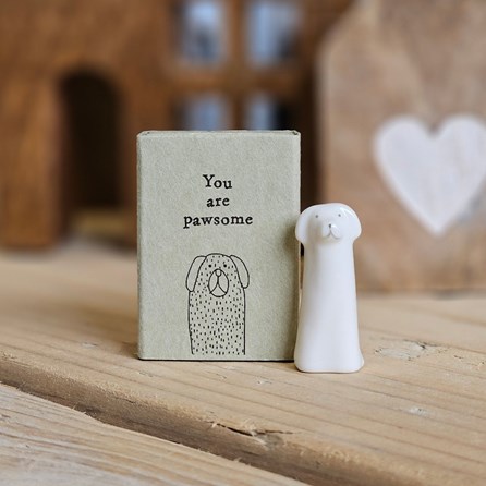 Matchbox Tall Dog 'You Are Pawsome' Home Decorations Homeware Gifts Sentiment Keepsake Gift Porcelain Gift Matchbox Dog Pawsome