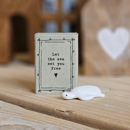 Matchbox Turtle 'Let The Sea Set You Free' Home Decorations Homeware Gifts Sentiment Keepsake Gift Porcelain Gift Matchbox Turtle