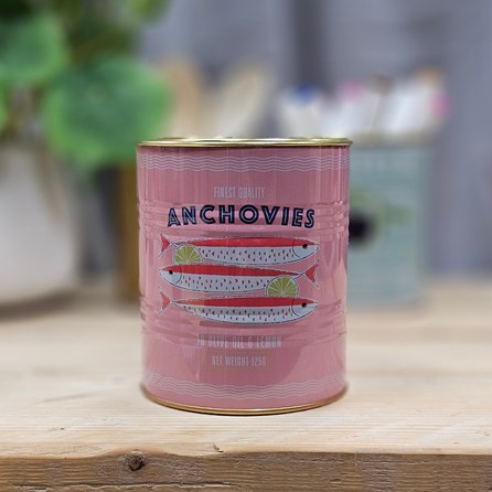 Medium Storage Tin - Anchovies Home Accessories Quirky Metal Storage Tins New Home Gifts Birthday Gifts Food Design