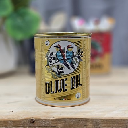 Medium Storage Tin - Olive Oil Home Accessories Quirky Metal Storage Tins New Home Gifts Birthday Gifts Food Design