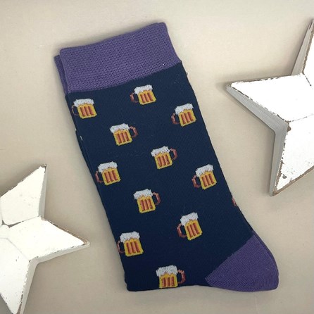 Men's Bamboo Beer Socks In Black Men's socks father's day socks bamboo socks beer socks black one size
