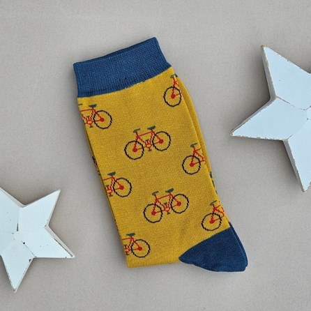 Men's Bamboo Cycling Socks in Mustard Yellow Men's socks father's day socks bamboo cycling socks mustard yellow one size