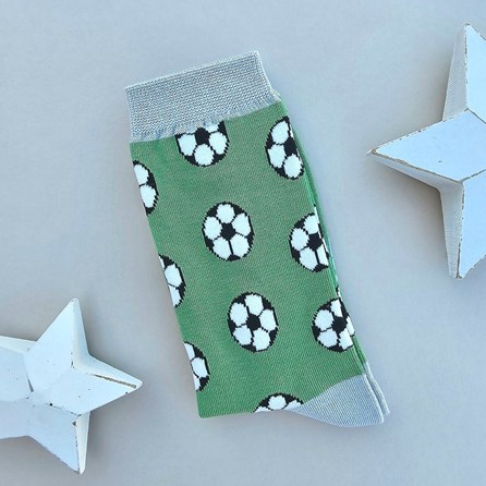 Men's Bamboo Footballs Socks in Mint Green Men's socks father's day socks bamboo football mint green one size