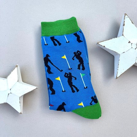 Men's Bamboo Golfers Socks in Blue Men's socks father's day socks bamboo socks golfers socks blue one size