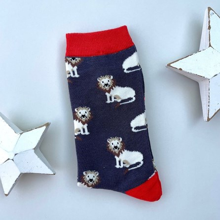 Men's Bamboo Lions Socks in Charcoal Men's socks father's day socks bamboo socks lions charcoal one size