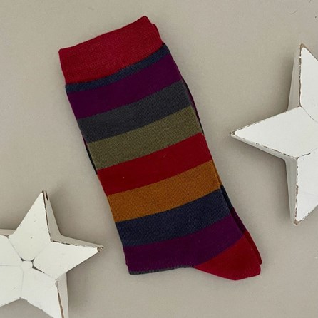 Men's Bamboo Thick Stripe Socks in Dark Colours Men's socks father's day socks bamboo socks thick stripe dark colours one size