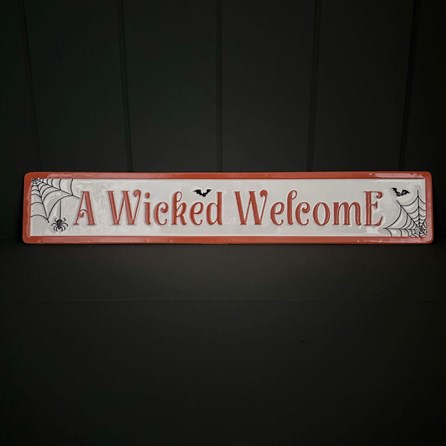 Metal 'A Wicked Welcome' Halloween Sign Halloween Gifts Novelty Gifts Home Decoration Gifts Novelty Signs