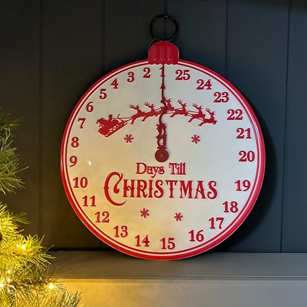 Metal 'Days Till Christmas' Countdown Clock Christmas Gifts Christmas Decorations Festive Homeware Metal Advent Countdown Clock