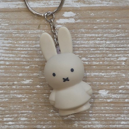 Miffy Keyring - Sand Beige - 6cm Classic Dutch Toy Miffy Keyring in Sand Beige PVC Key Ring Bag Charm