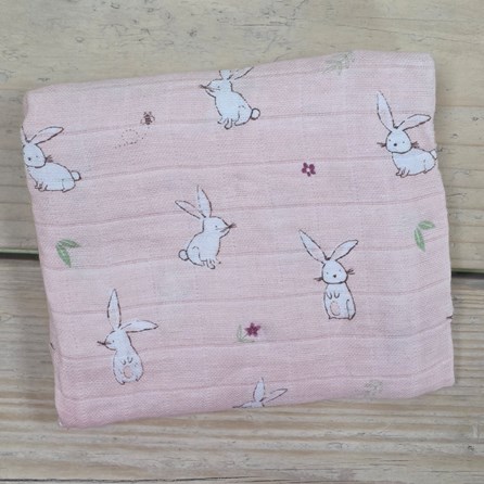 Muslin Square - Rabbits Muslin Square Rabbits Burp Cloth Comfort Blanket Bibs Breast Feeding Cover New Baby Gifts Newborn