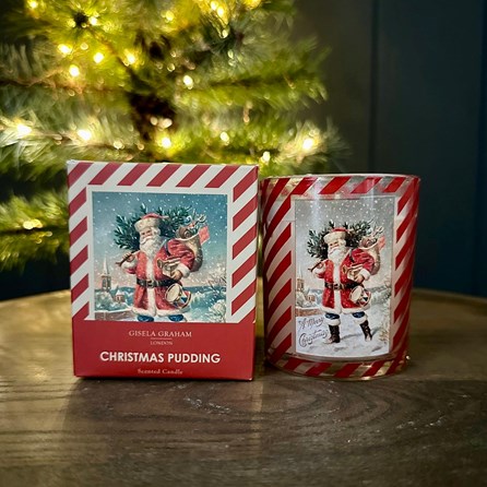 Nostalgia Santa Christmas Pudding Scented Boxed Candle Christmas Gifts Home Fragrance Gifts Christmas Candle Christmas Pudding Scented Gisela Graham Candle