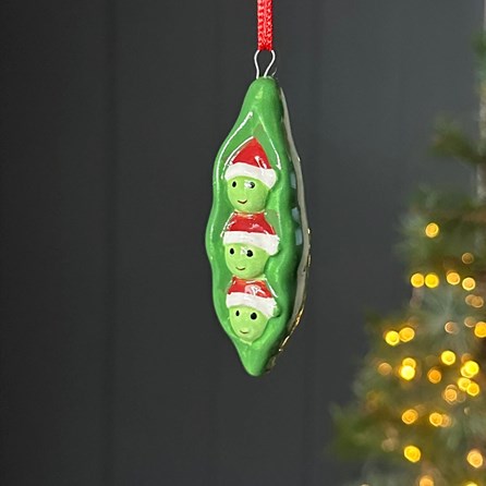 Peas In Pod Hanging Christmas Decoration Christmas Hanging Decorations Festive Xmas Gifts Porcelain Gifts Ceramic Hanging Novelty