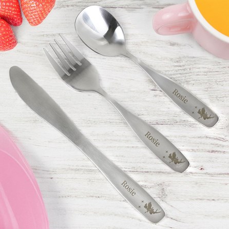Personalised 3 Piece Fairy Princess Cutlery Set personalised christening gift for girls personalised christening gift for boys