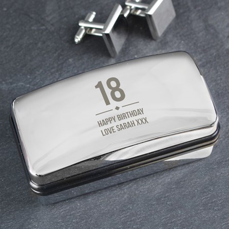 Personalised Birthday Cufflink Box personalised gift for 18th Birthday personalised gift for 16th Birthday