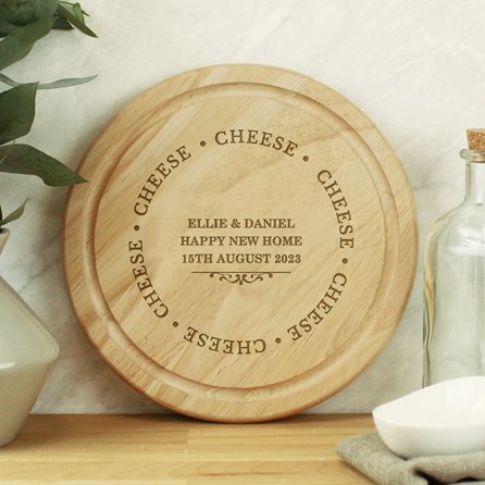 Personalised Cheese Round Chopping Board Personalised Wooden Chopping Board Cheese Board Gifts For Weddings Christmas Birthdays House Warming