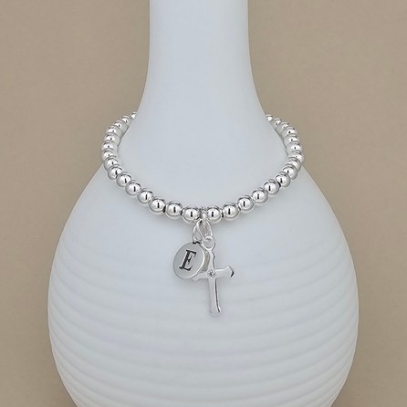 Personalised Children's Baptism Bracelet Baptism jewellery baptism gifts for girls bracelet baptism gift sterling silver cross letter