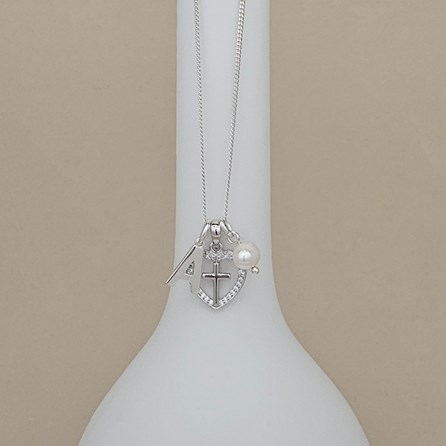 Personalised Child's Silver Baptism Cross Pendant Baptism jewellery Baptism gifts for girls necklace sterling silver cross sparkly heart pearl