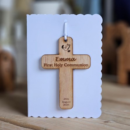 Personalised Communion Cross Hanging Decoration Card Holy Communion gifts for girls Holy Communion gifts for boys Personalised Holy Communion cards