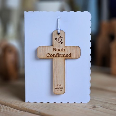 Personalised Confirmation Cross Hanging Decoration Card Confirmation gifts for girls Confirmation gifts for boys Personalised Confirmation cards