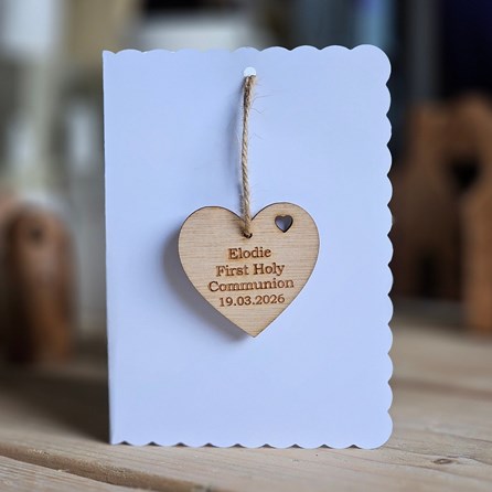 Personalised First Holy Communion Hanging Heart Card Holy Communion gifts for girls Holy Communion gifts for boys Personalised Holy Communion cards