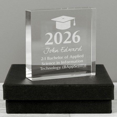 Personalised Graduation Crystal Message Block Personalised Graduation Crystal Message Block