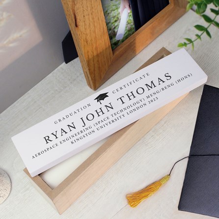 Personalised Graduation Wooden Certificate Holder personalised graduation gift