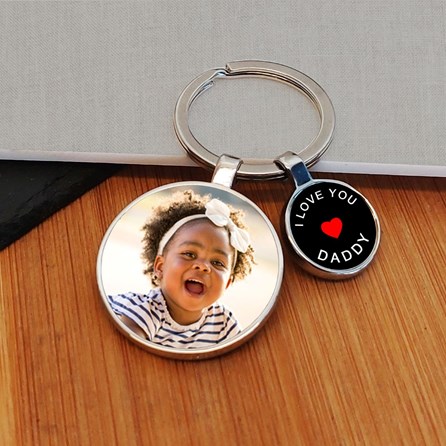 Personalised 'Love You Daddy' Photo Keyring Personalised Phot Keyring Key Ring Gifts For Daddy Father's Day Gifts Keepsake Gifts