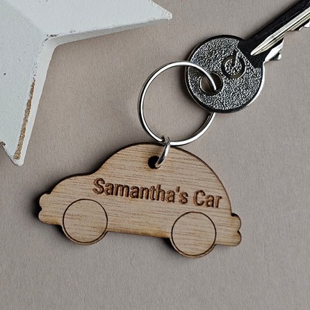 Personalised Name Wooden Car Keyring Personalised New Driver Gift Personalised Wooden Keyring Personalised Father's Day Gifts