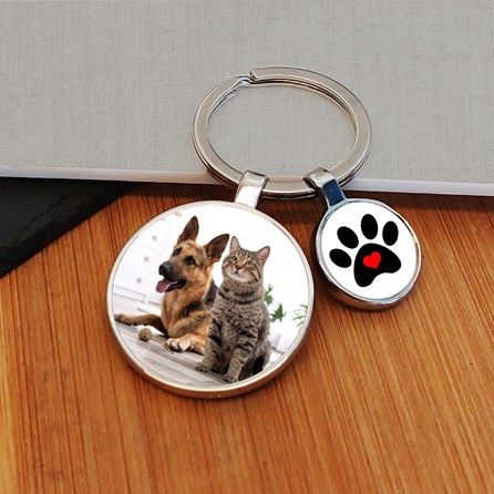 Personalised Pawprint Photo Keyring Personalised Pawprint keyring Key Ring Keepsake Gifts Photo Keyring Sentiment Gifts