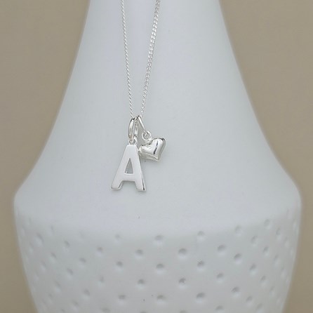 Personalised Petite Sterling Silver Heart Necklace Personalised Petite Sterling Silver Heart Necklace