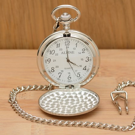 Personalised Polished Silver Initial Pocket Watch Personalised Polished Silver Initial Pocket Watch