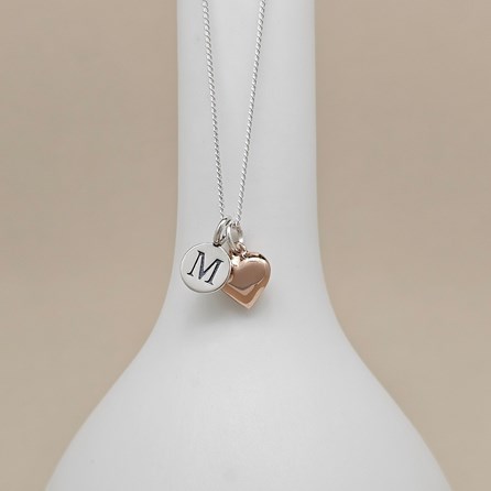 Personalised Rose Gold Pillow Heart Necklace Bridal Jewellery Bridesmaid Jewellery Wedding Jewellery Flower Girl Maid of Honour Jewellery