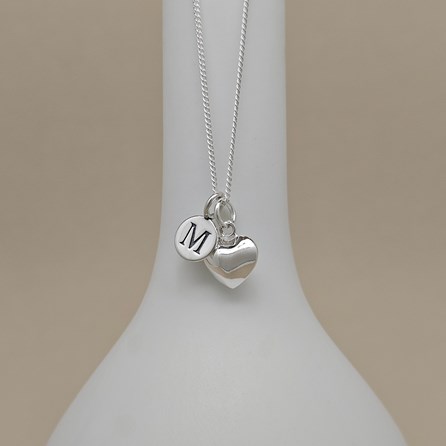 Personalised Silver Pillow Heart Necklace Bridal Jewellery Bridesmaid Jewellery Wedding Jewellery Flower Girl Maid of Honour Jewellery