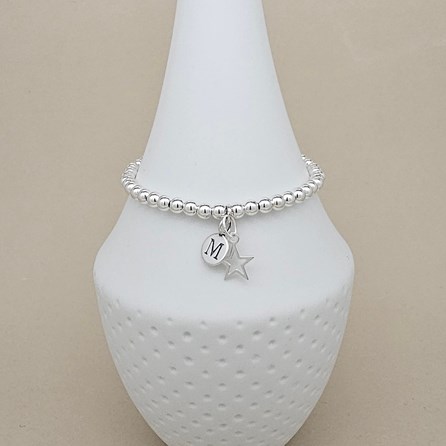 Personalised Silver Star Friendship Bracelet Personalised Silver Star Friendship Bracelet