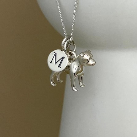Personalised Staffordshire Bull Terrier Sterling Silver Necklace Personalised Staffordshire Bull Terrier Sterling Silver Necklace