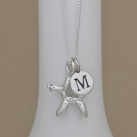 Personalised Sterling Silver Balloon Dog Necklace Personalised Sterling Silver Balloon Dog Necklace