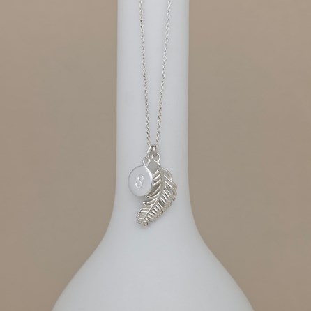 Personalised Sterling Silver Falling Feather Necklace