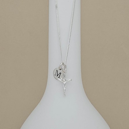 Personalised Sterling Silver Mini Crucifix Necklace Personalised Sterling Silver Mini Crucifix Necklace