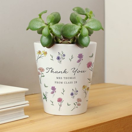 Personalised Wild Flowers Plant Pot Thank You Teacher Gifts Mother's Day Ceramic Wild Flowers Plant Pot Gardening Gifts Birthday Gifts