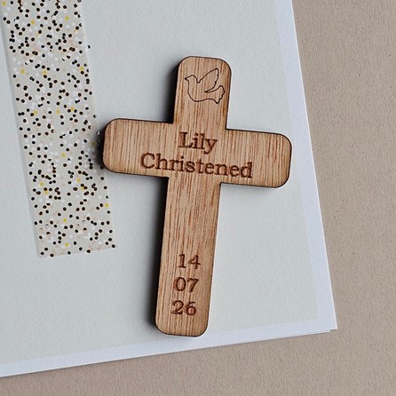 Personalised Wooden Christening Cross Pocket Token Christening Gifts For Girls Christening Gifts For Boys Personalised Christening Gifts Keepsake Gifts